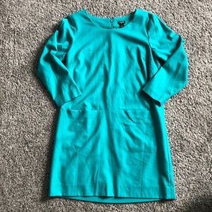 J Crew teal dress with pockets, size 6